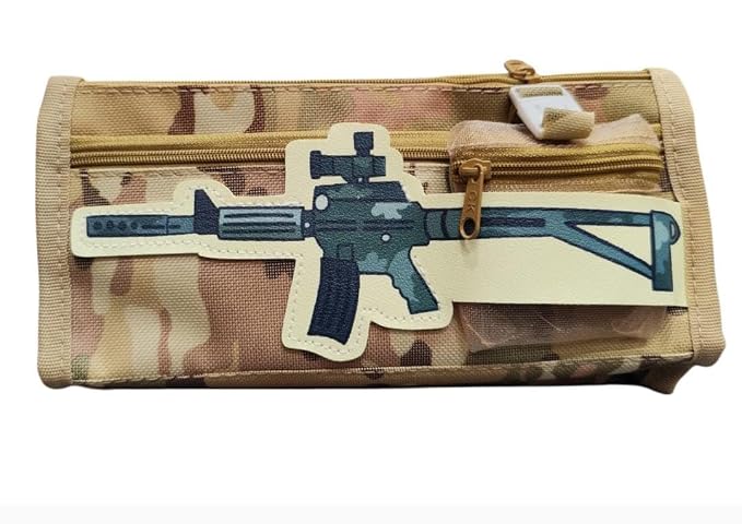 PRIME DEALS Canvas Pencil Case for Boys Large-Capacity Cartoon Pencil Pouch Pen Holder for School Student Kids Storage Box (Army Pouch), Multicolor