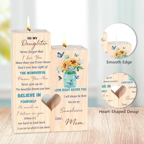 Double-Sided Printing-Beautiful Candlestick For Daughter - Unique Gifts For Teen Girls And Women Daughter Gift From Mom - Elegant Decor For Home #TOP4