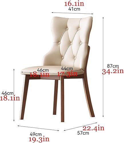 Miniatura 2 de JKGHK - Sillas de comedor, sillas de cocina tapizadas, silla de sala con respaldo y patas de madera, silla de sala de estar sin brazos para el Negro