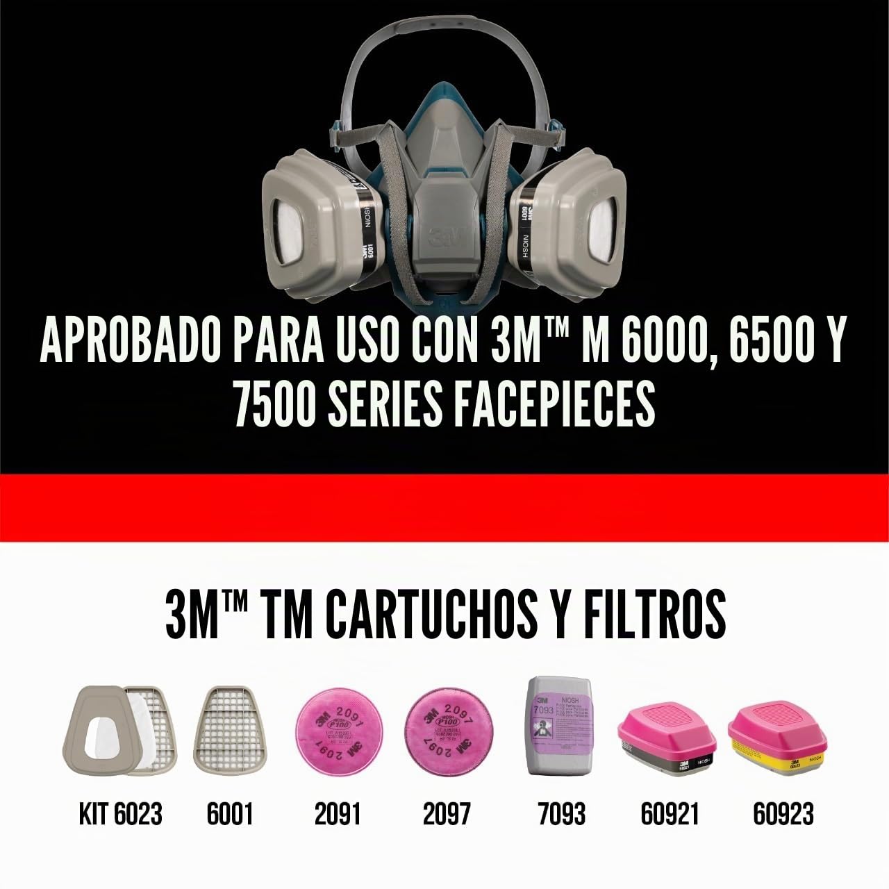 3 M P100 filtro de partículas con Nuisance nivel Organic vapor liberación, 2097PA1-A