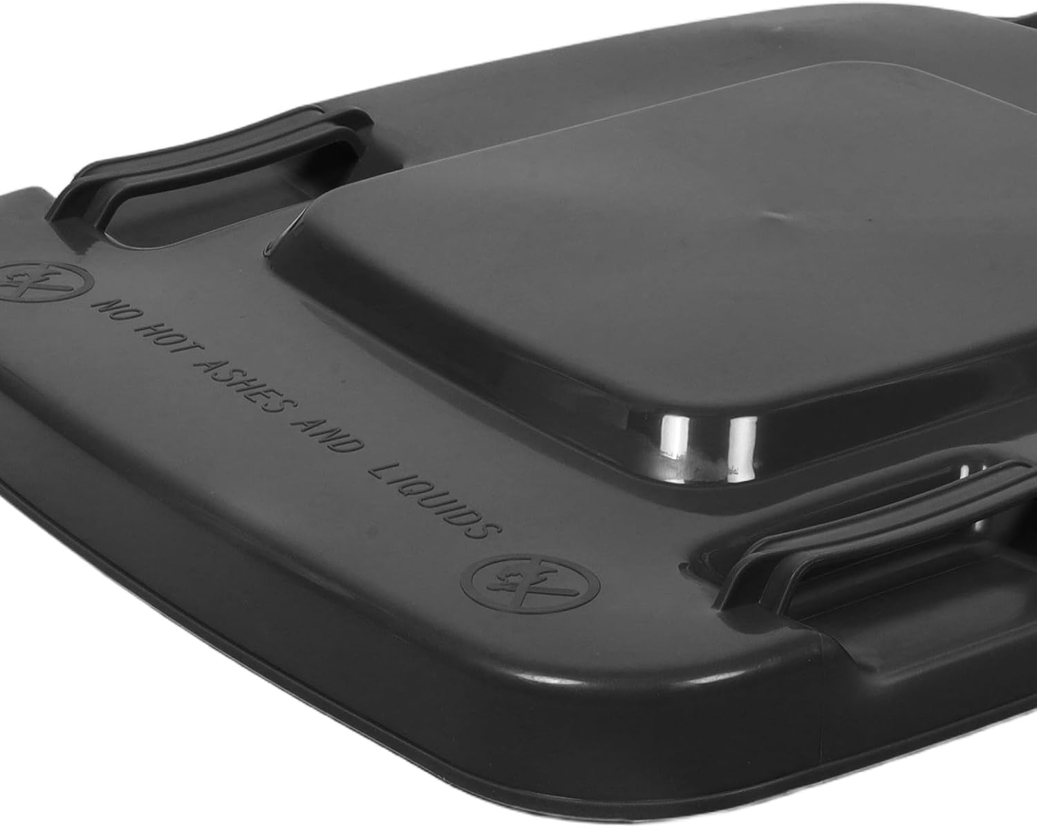 Square Trash Can Lid Replacement - Outdoor Garbage Bin Plastic Cover with Handle - for Public Waste Recycling Bins Industrial Commercial Use Black