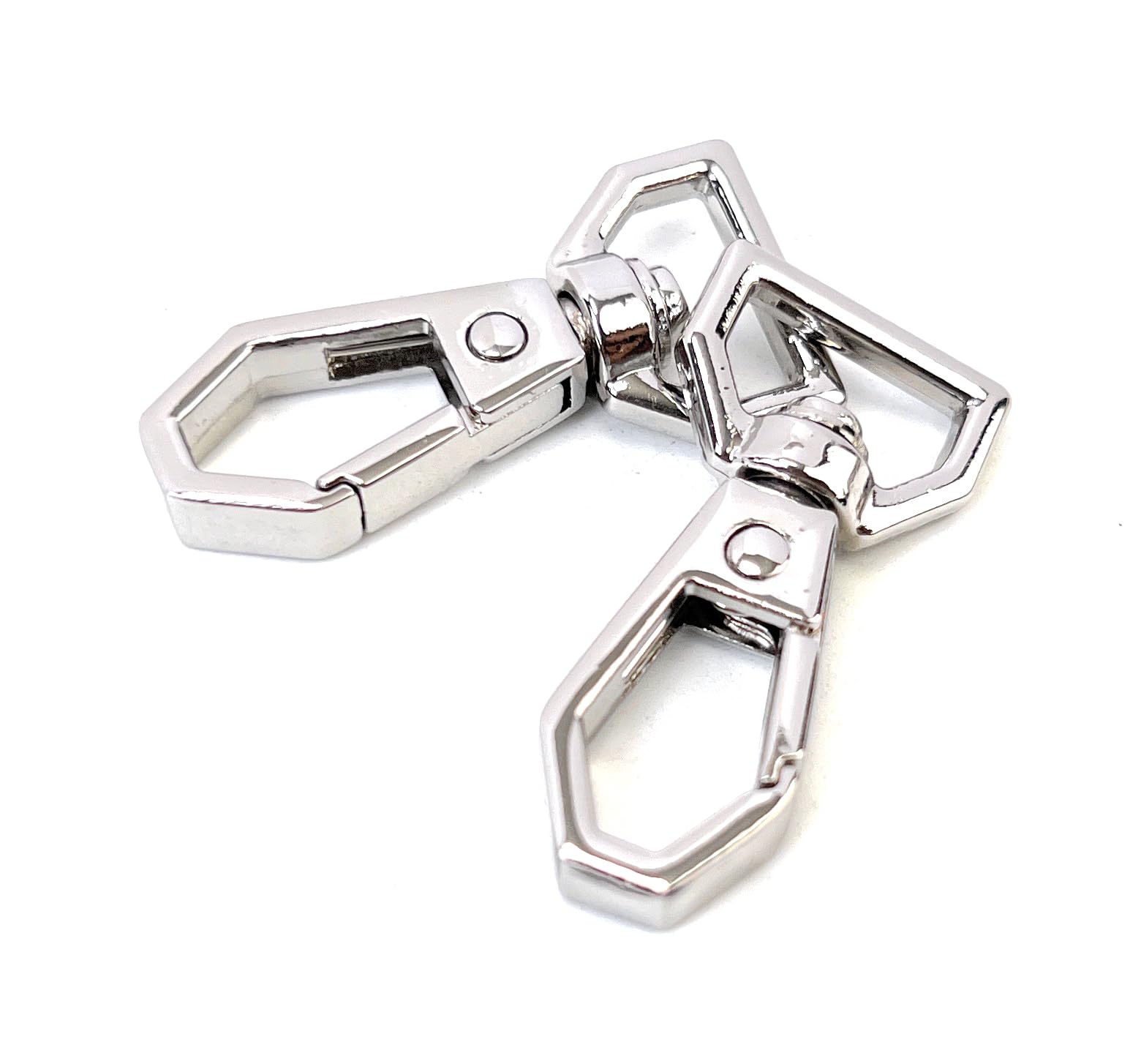 VersaKits 10 Pcs Heavy Duty Swivel Lobster Claw Clasps 1/2 Inch Silver D Ring Push Gate Snap Hooks Trigger Clips for Keychain Purse Strap Pet Leash