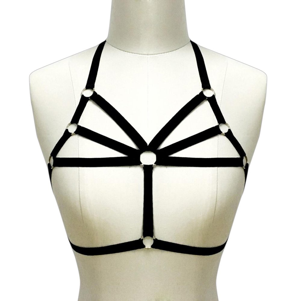 VESNIBA Sexy Women Ladies Hollow Strappy Bra Cage Crop Top
