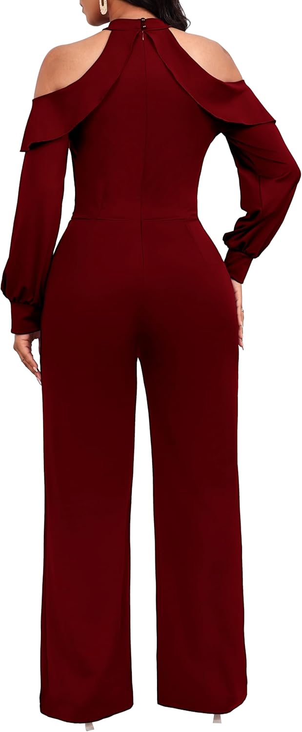 Jumpsuit for Women Sexy Elegant Long Straight Pants Cocktail Printing Jumpsuits Party Club with Zipper - Image 7