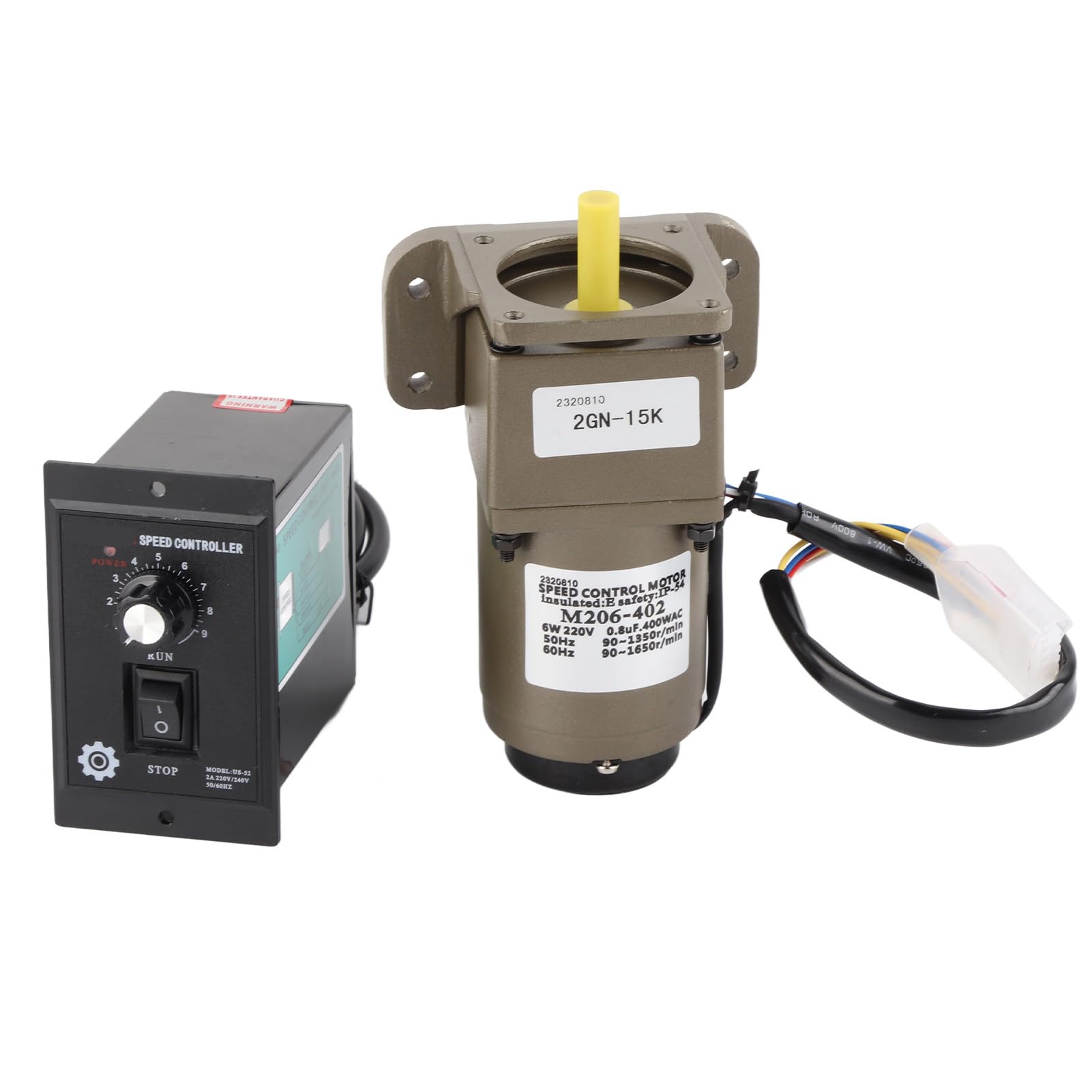FTVOGUE Motor de Engranajes de CA Motor Asíncrono Monofásico de Metal 220 V 6 W Velocidad Ajustable 140 a 280 RPM de Desaceleración Reversible para Embalaje Equipo Transportador Textil (Relación de