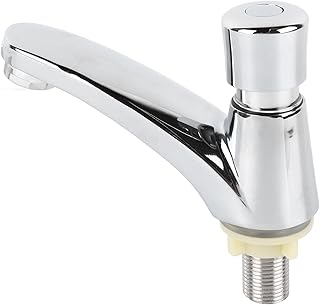 FTVOGUE Grifo de Lavabo con Retardo de Tiempo, Grifo de Aleación de Cobre con Botón Pulsador con Apagado Automático para el Hogar, Cocina, Baño, Hotel y Escuela