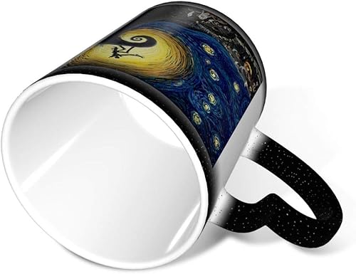 Miniatura 2 de Taza de café personalizada que cambia de color para hombres y mujeres, Navidad, noche estrellada, taza sensible al calor, regalo de cerámica, 12