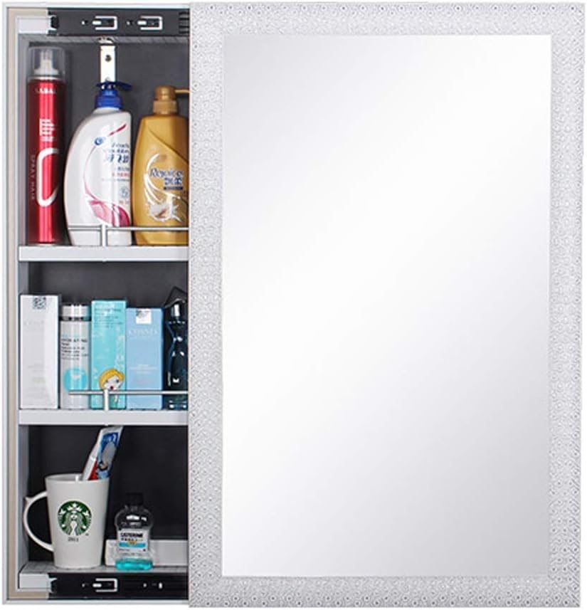 Wall-Mounted Bathroom Mirror Cabinet Locker Vanity Mirror Cabinet (Color : #5 Size : 50 * 80Cm) 7 50 * 80CM