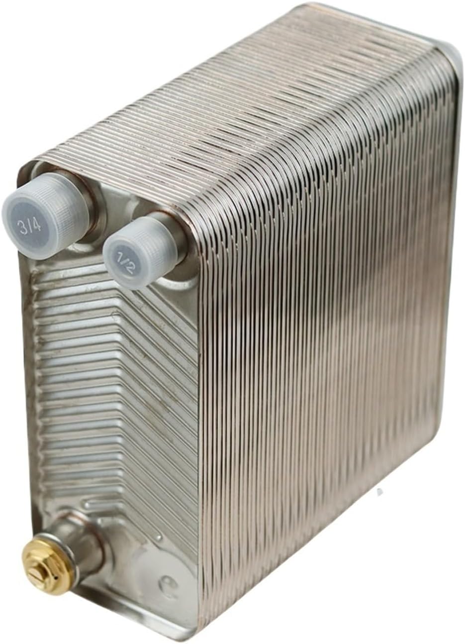 wort chiller, 60 Plates Plate Heat Exchanger Water Beer Wort Chiller Cooler 304 Stainless Steel For Home Brewing(Same Side)