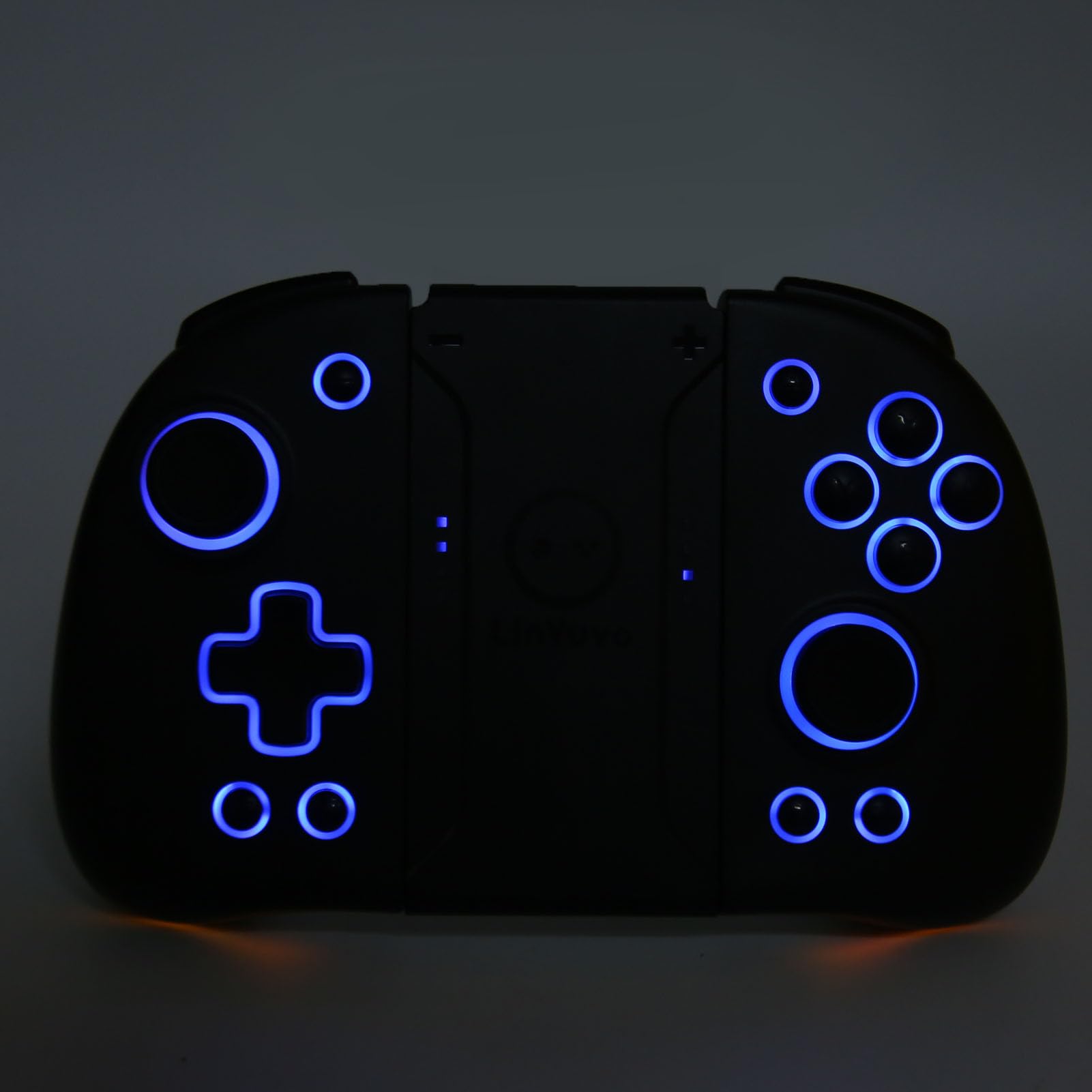 EIMSOAH Controlador de Juegos Inalámbrico de Vibración de Doble Motor Desmontable Efectos de Iluminación RGB Gamepad Bluetooth para Interruptor Control de Juego Preciso para Teléfono Móvil