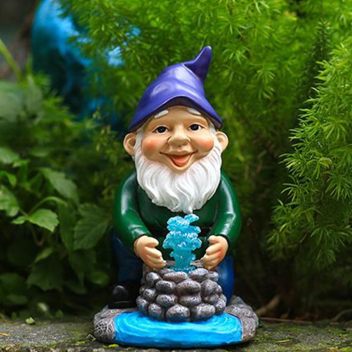 Toyvian Gnomo da Giardino Solare Decorativo, Statuetta Esterna in Resina