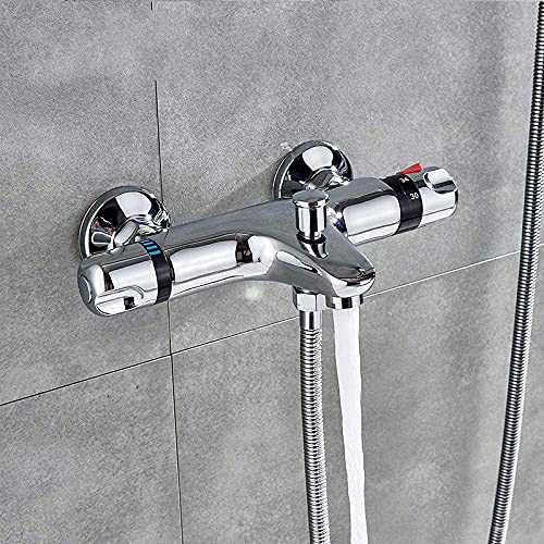 Robinets de douche thermostatiques chromés pour ensemble complet mural