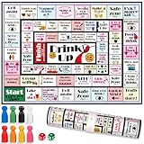 Drinking Board Games for Adults, Waterproof Leather Mat Drinking Games, Funny Party Interactive Drinking Game for Girls' Night, Bachelorette Party, Bridal Shower, Family Games, Age 21+, 2-8 Players