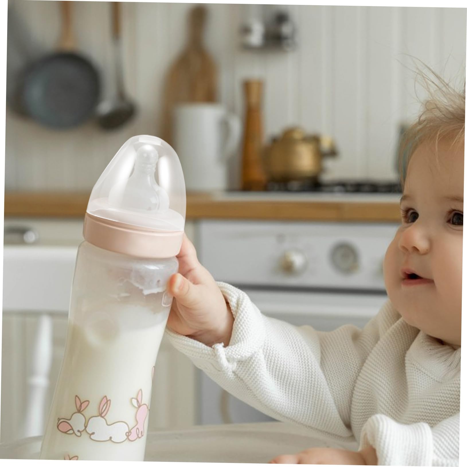 Beatifufu 2sets Replacement Baby Bottle Caps Plastic Dr Bottle Top Covers for Wide Mouth Feeding 3pcs*2