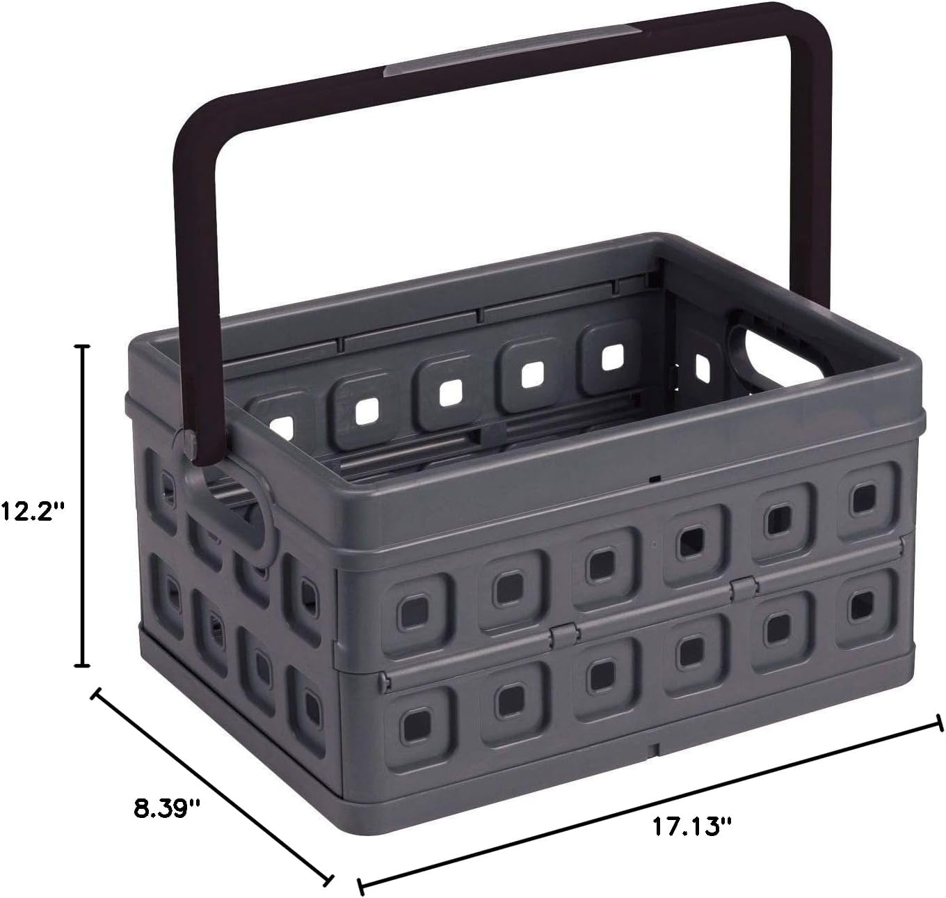 Sunware Square Folding Box 24 Litre with Handle Anthracite Black Colour