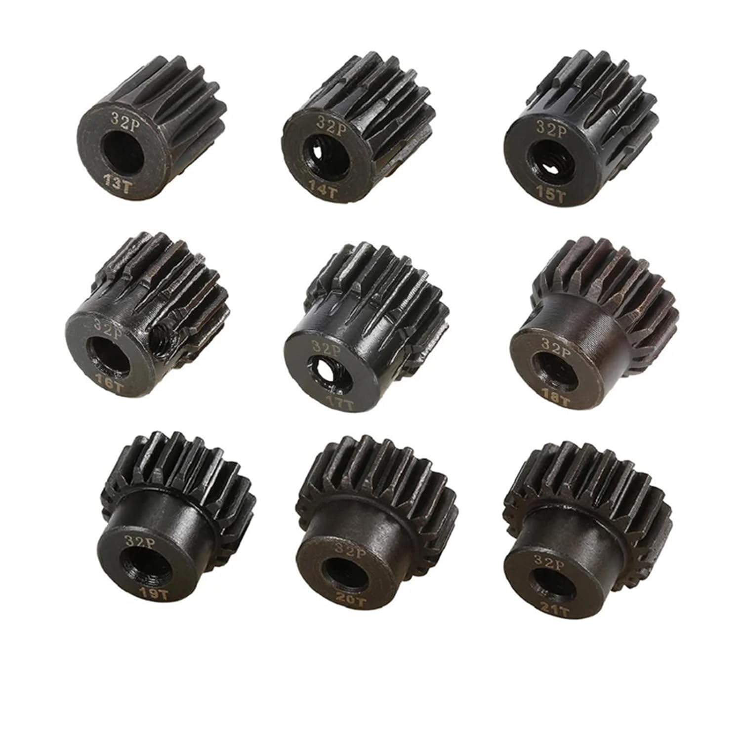 32P M0.8 5mm 11T 12T 13T 14T 15T 16T 17T 18T 19T 20T 21T Steel Metal Pinion Motor Gear 1Pcs(33T)