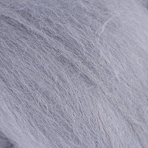 Hztyyier 55 g Ball of Chunky Wool Felting Wool Fibre Yarn Roving for Needle Felting DIY Material (Grey), Gray, Taille unique - Image 2