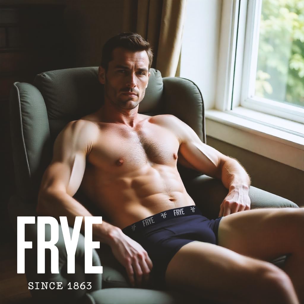 Frye Mens Stretch Boxer Briefs 4-Pack, Spandex-Cotton Boxer Briefs Pack of 4, Mens Underwear Stretch (Navy, Medium)
