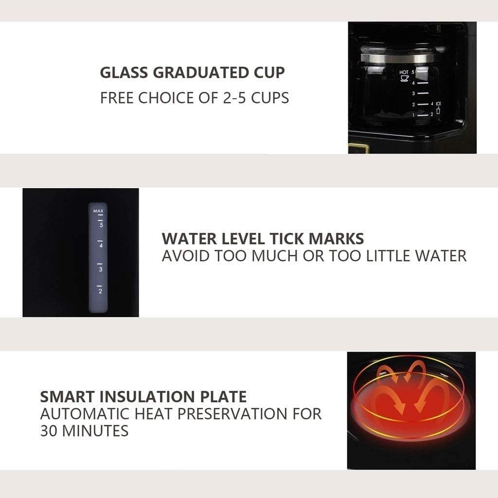 Drip Coffee Maker, Coffee Maker with Thermal Carafe, Adjustable Concentration,Automatic Power-off Protection,with Coffee Pot