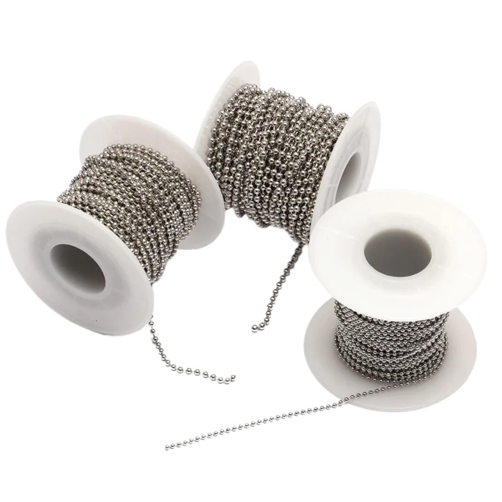 Łańcuszki kulkowe, Łańcuszek kulkowy ze stali nierdzewnej 30m Koralik do wyrobu biżuterii(2.4mm ball)