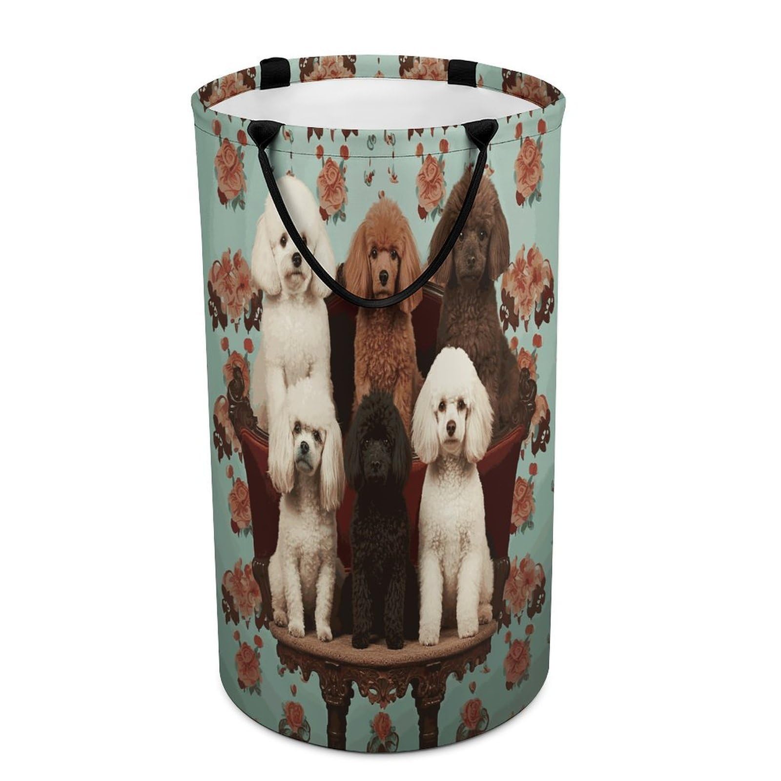 Poodles Dogs Dirty Clothes Basket Large Capacity Laundry Basket Freestanding Laundrys Hampers Tall Collapsible Clothes Hamper for Blankets Toys