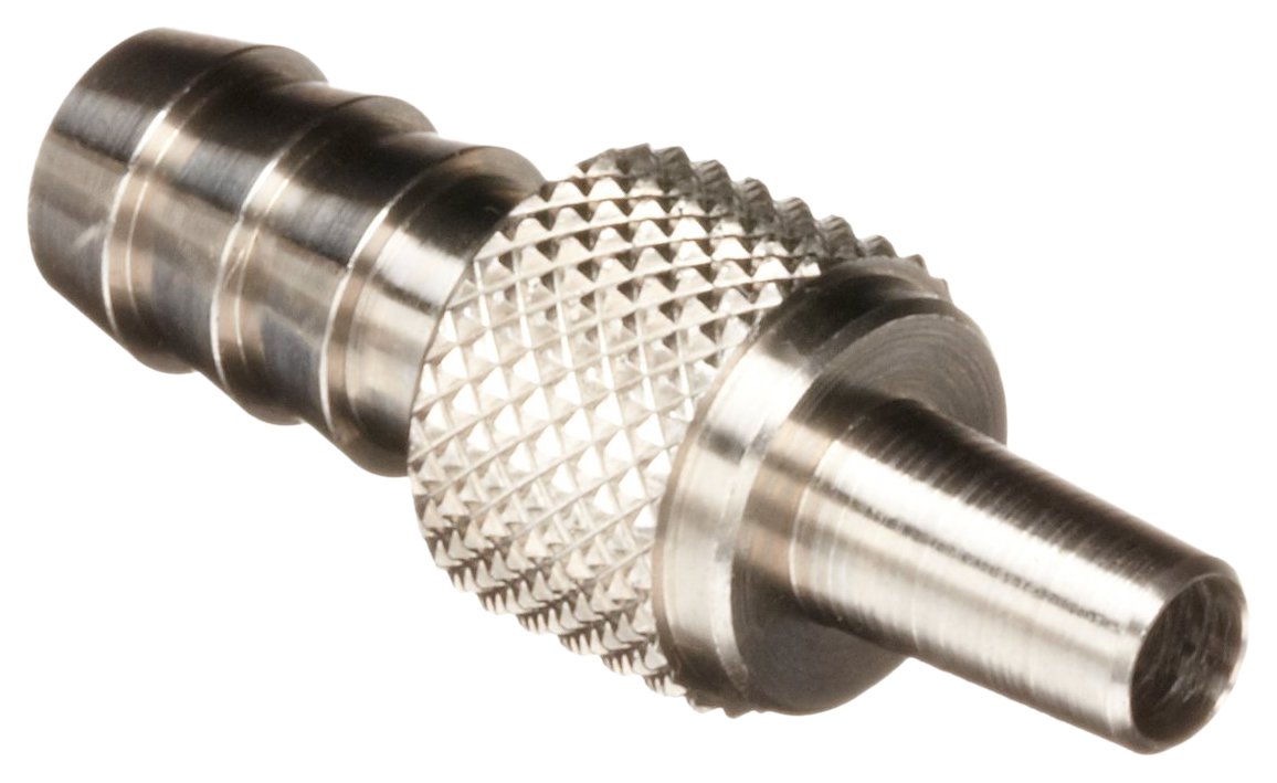 Luer Stainless Steel 316 Male Luer Connector , For 1/4" Tube, Barb O.D