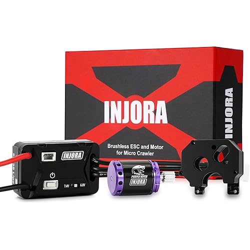 INJORA MBL32 G2 Waterproof Brushless ESC & 1721 Purple Viper Outrunner Motor for 1/24 Axial SCX24 Upgrade