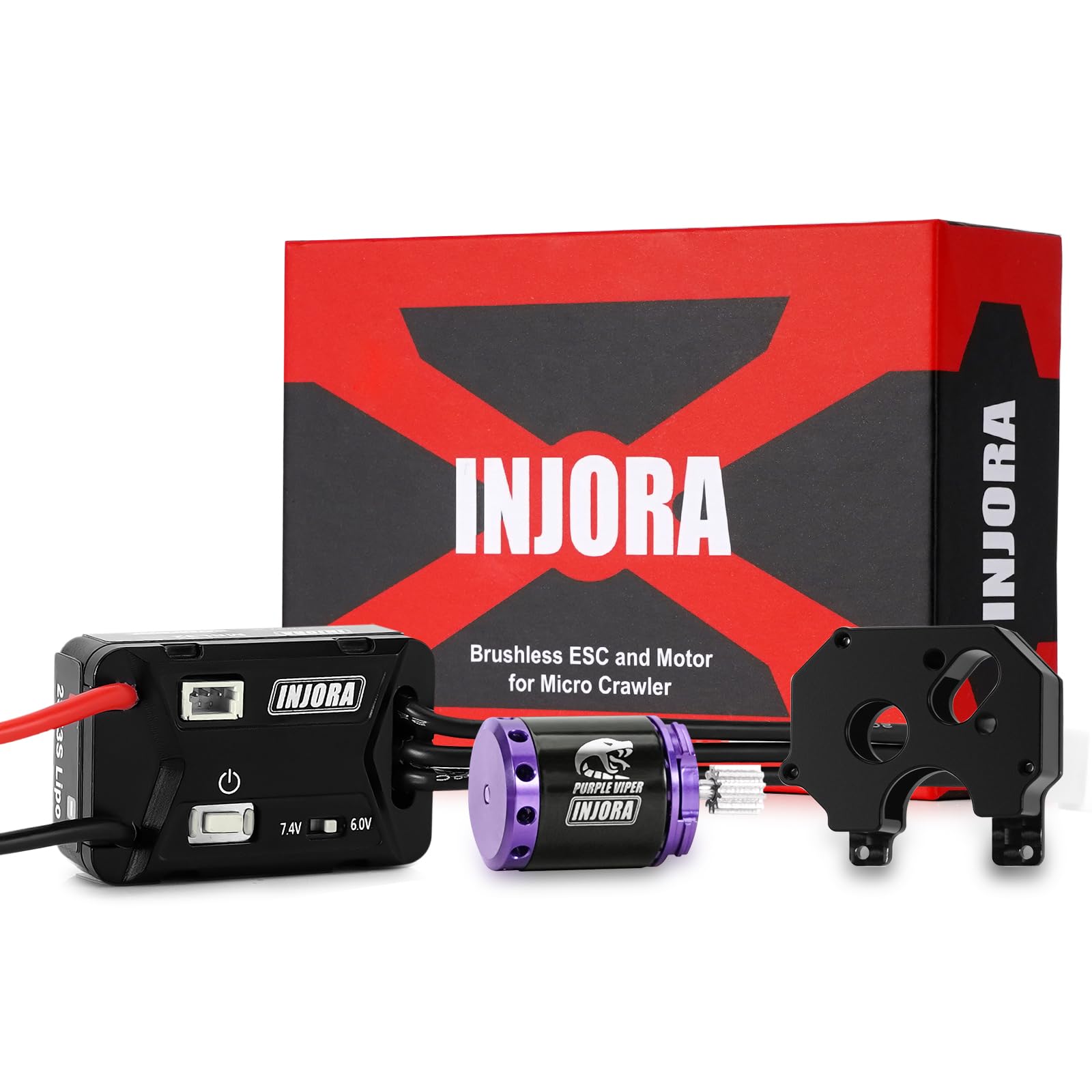 INJORA MBL32 G2 Waterproof Brushless ESC & 1721 Purple Viper Outrunner Motor for 1/24 Axial SCX24 Upgrade