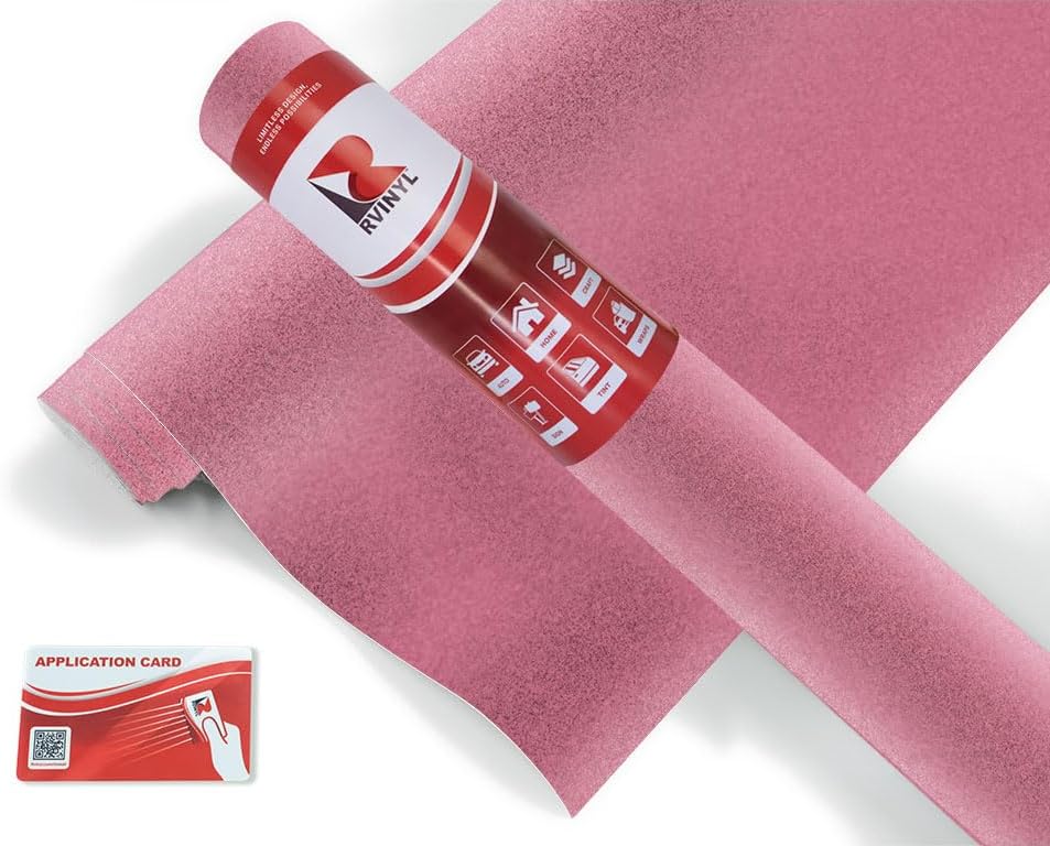 Rwraps Velvet Vinyl Car Wrap Film Sheet Roll with Air Release Technology - 53" x 15yd, Pink