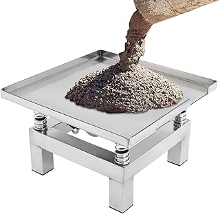 Corded Stainless Steel Concrete Vibrating Table, 13.8 * 13.8" All-copper Wire Motor Vibration Table Vibrating Test Bench Compactor Platform for Mold Vibration Molding, Increasing Firmness(35 * 35cm)