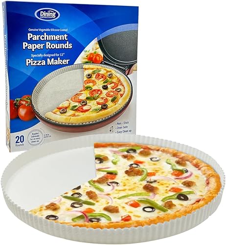 Dining Collection Papel pergamino redondo desechable antiadherente para freidora de aire para pizza de 12 pulgadas, resistente al aceite, papel de