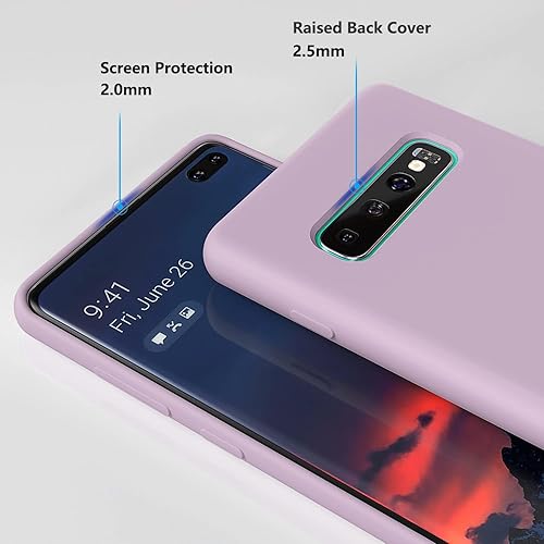 Vista 83 de E Segoi Funda diseñada para Galaxy S10 Plus de 6.4 pulgadas, S10+ de goma de gel de silicona líquida a prueba de golpes, cojín de forro de tela