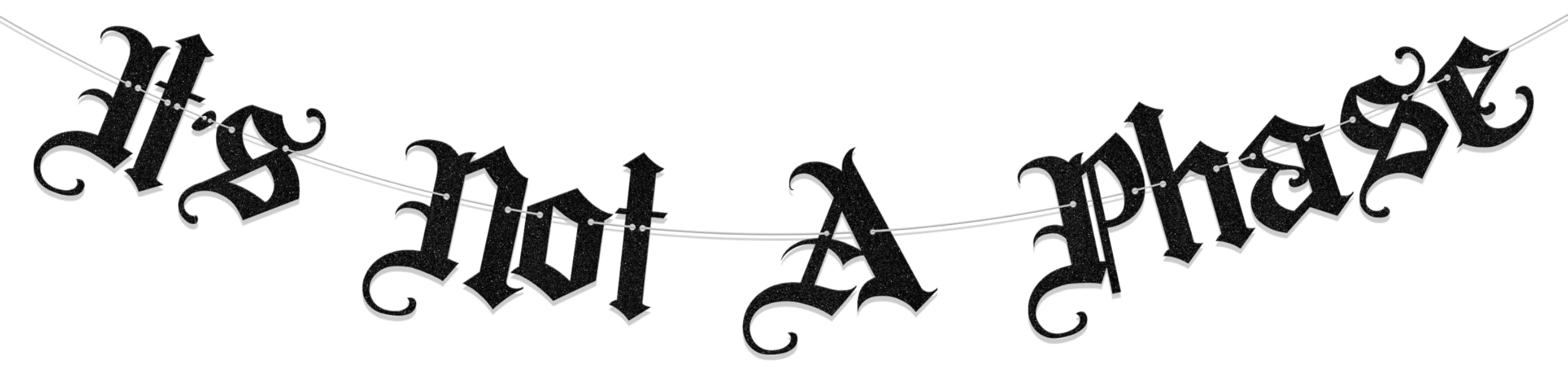 It's Not A Phase Banner, Black Emo Birthday Party Supplies, It Was Never A Phase Emo Party Decorations, Funeral for My Youth Old English Birthday