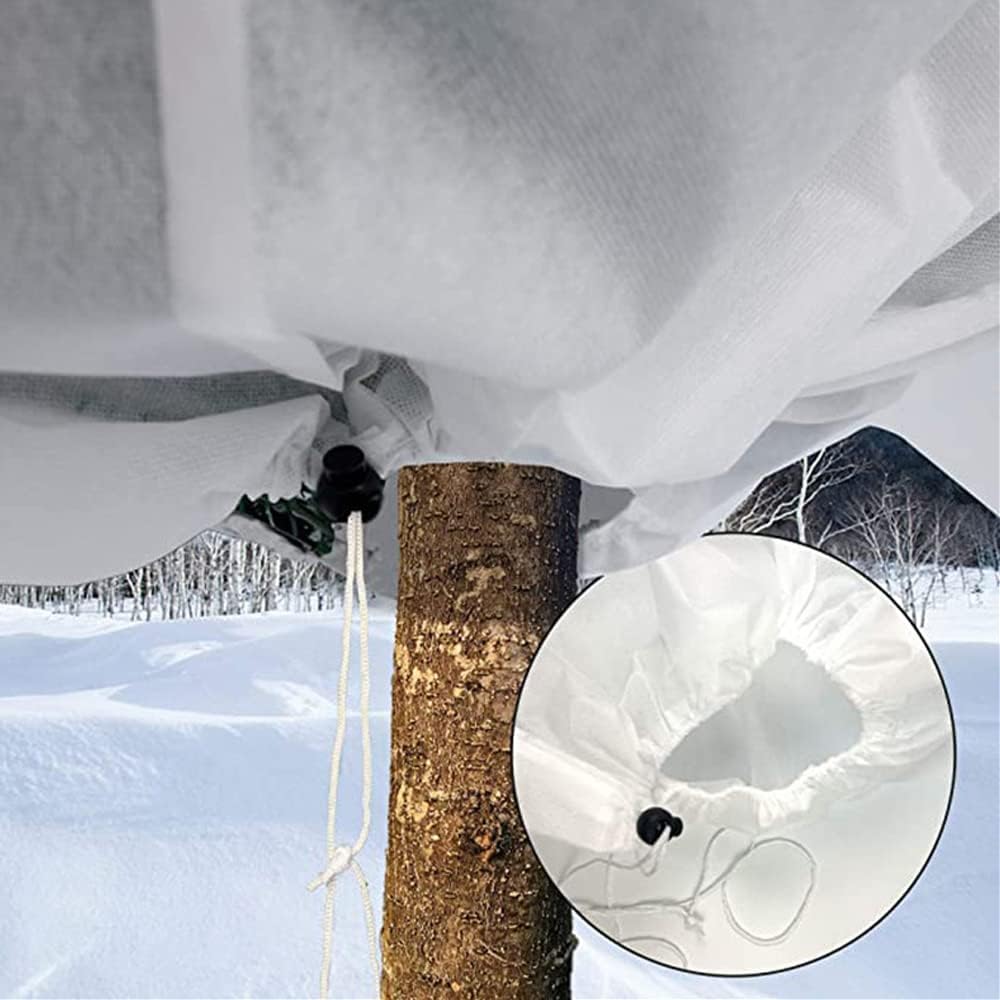 4 Pack Plant Covers Freeze Protection, 47.2" x 70.8'' Winter Frost Blankets for Outdoor Plants Reusable Plant Protector Drawstring Bags for Cold Frost Freeze Sun Protection Bird Insect Prevention