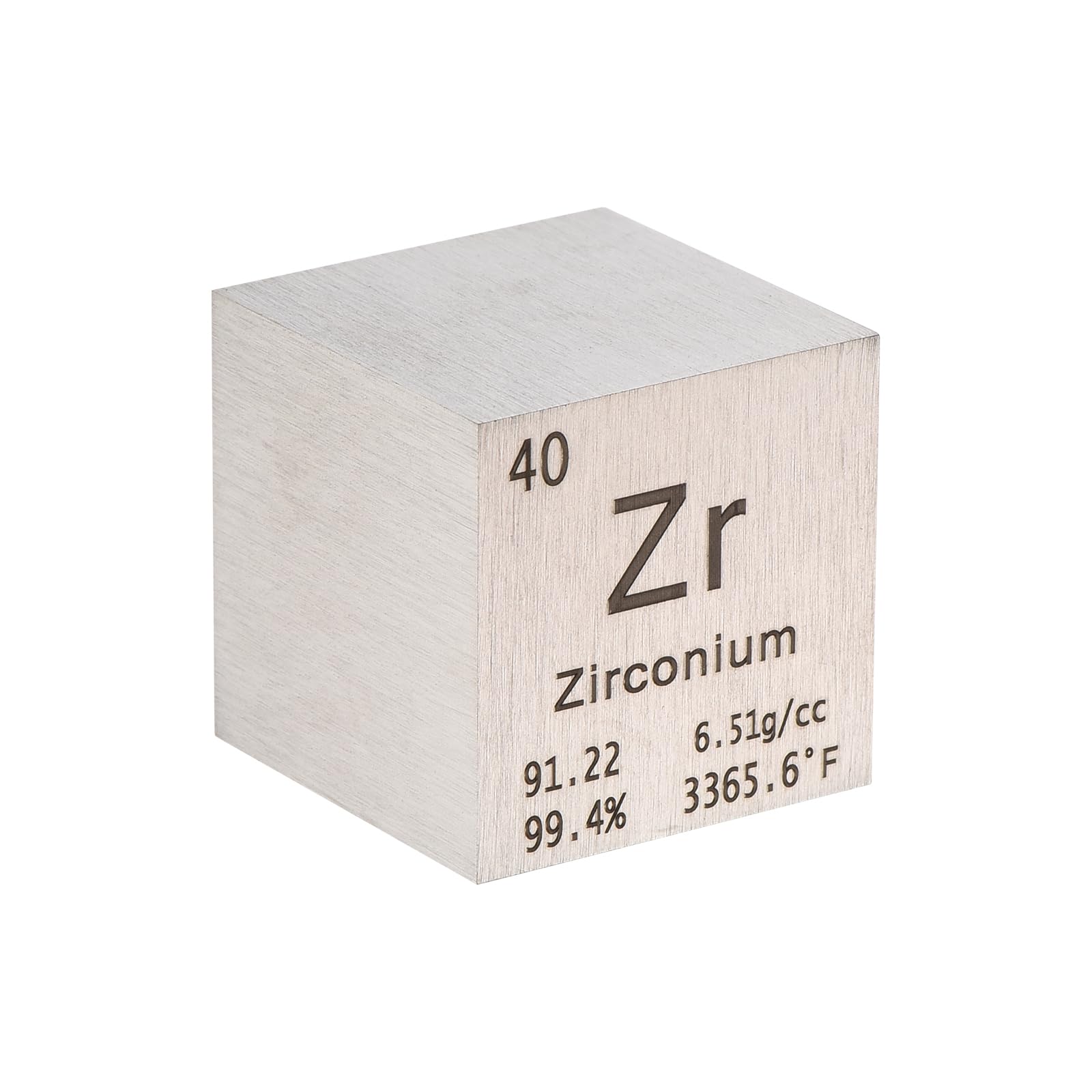 Cube de zirconium 25,4 mm PATIKIL bloc métal élément de haute densité
