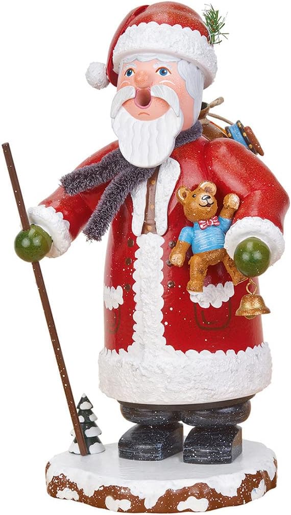 German Incense Smoker Winterchild Santa Claus - 20cm / 8inch - Hubrig Volkskunst