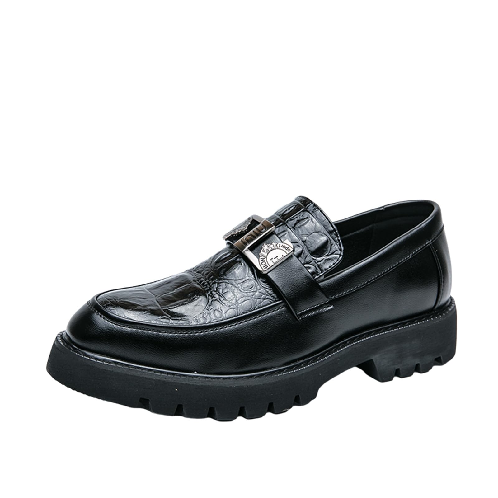 Zzyyzzyy Mens Loafers - Crocodile Texture Faux Leather Driving Shoes, Slip On Penny Moccasins for Business & Casual