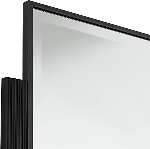 Miniatura 3 de Noble Park Gareth - Espejo de pared rectangular decorativo con borde biselado moderno, marco delgado de metal negro de 27 pulgadas de ancho para