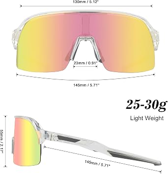 Polarized Cycling Glasses, Sports Sunglasses with 3 Interchangeable Lenses, Anti-Fog Goggles of TR90 Full Rim Frame for Men & Women Hiking Fishing Baseball Golf