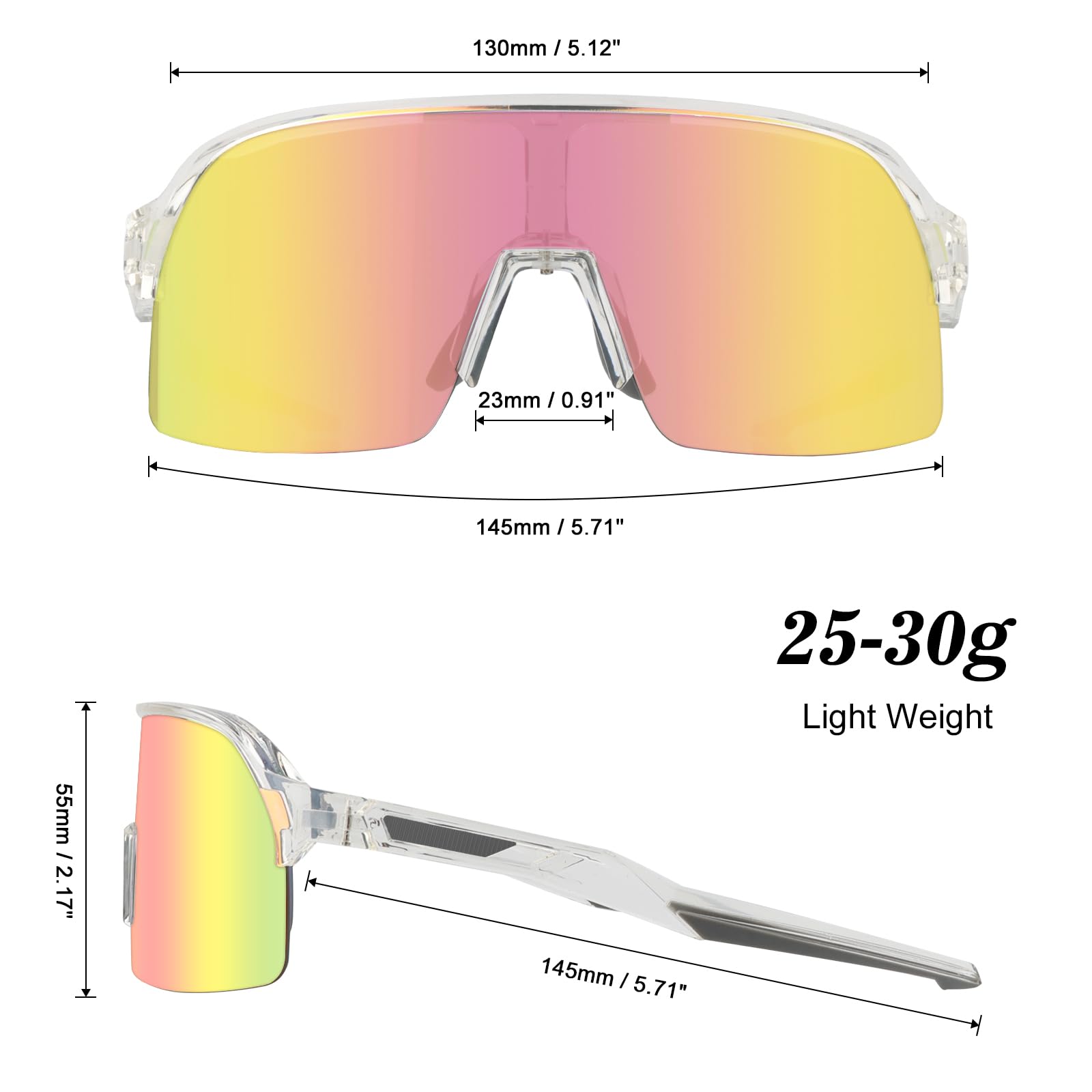 ToopMount Polarized Cycling Glasses, Sports Sunglasses with 3 Interchangeable Lenses - Image 2