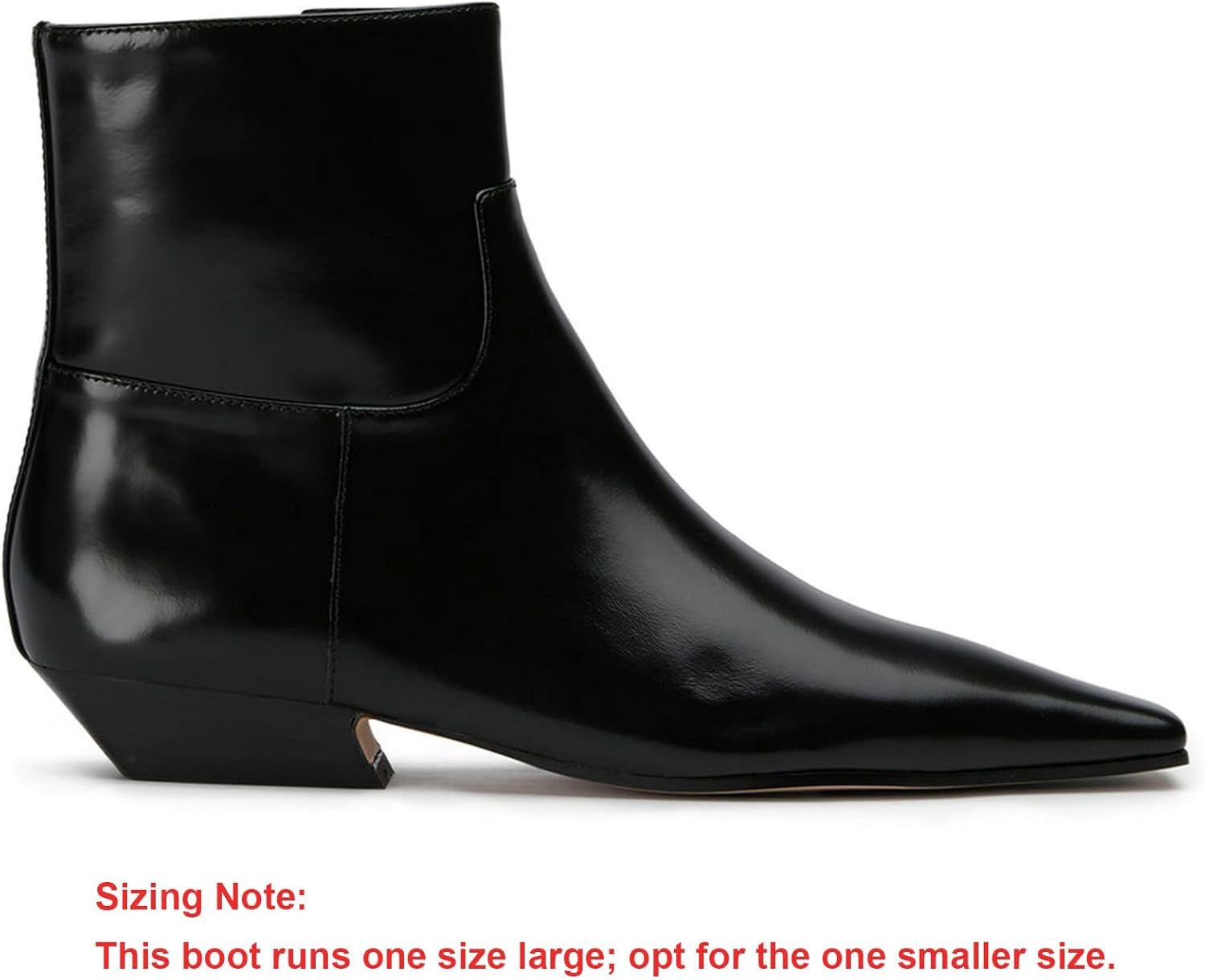 KysBloes Women Square Toe Ankle Boots Low Heel Booties Flats Winter Shoes Comfortable Side Zip Short Boots(Opt One Size Smaller) - Image 4