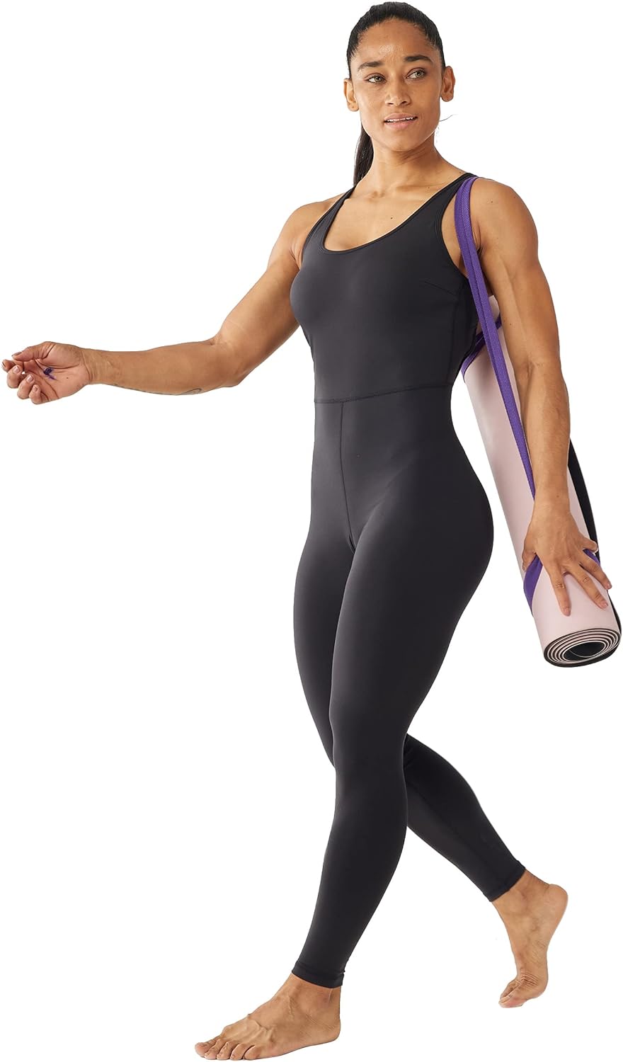 ONGASOFT Women's One Piece Jumpsuit for Workout Yoga Dance Strappy Athletic Bodysuit Open Back Rompers - Image 3