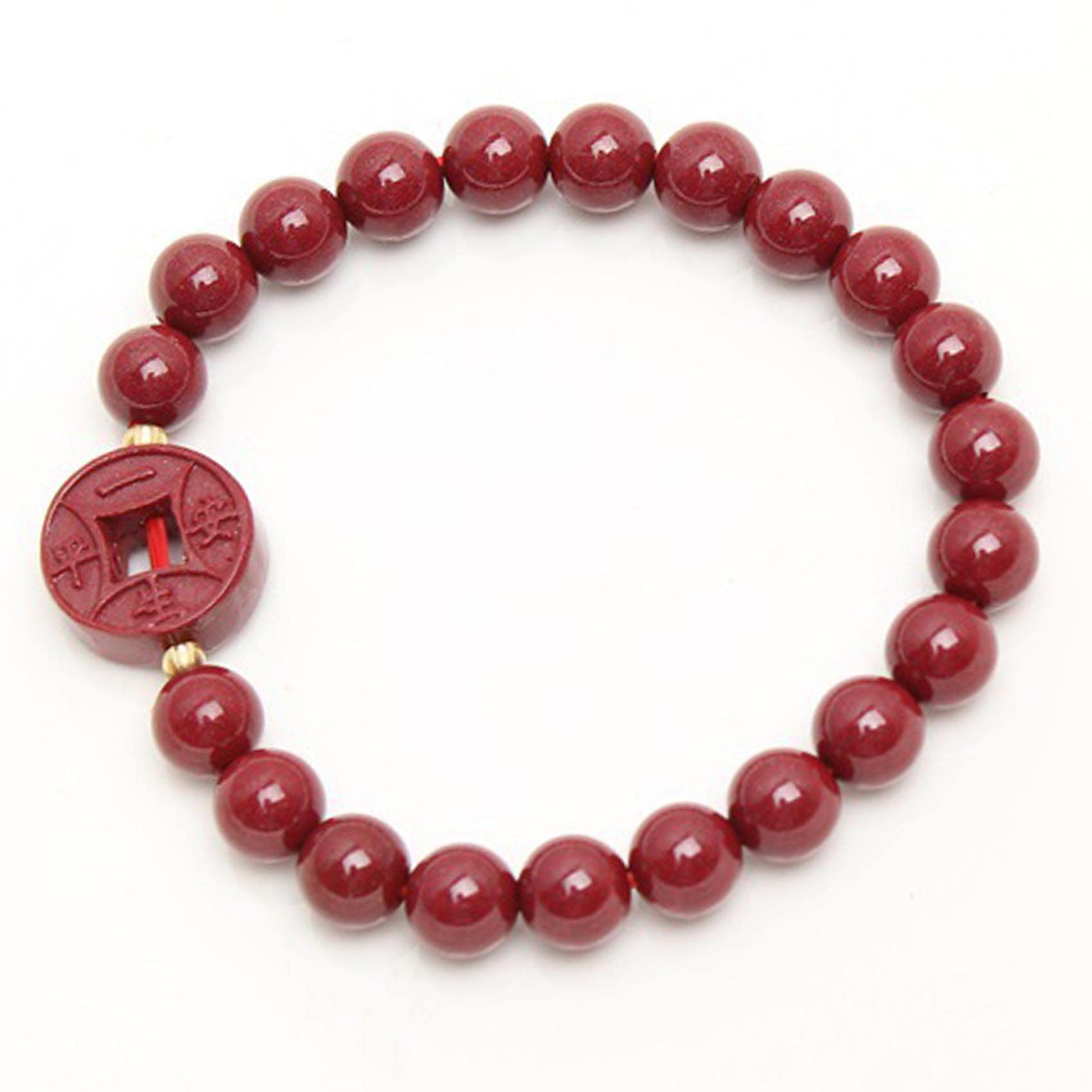 Cinabre 8 mm de qualité supérieure : authentique amulette feng shui - 8