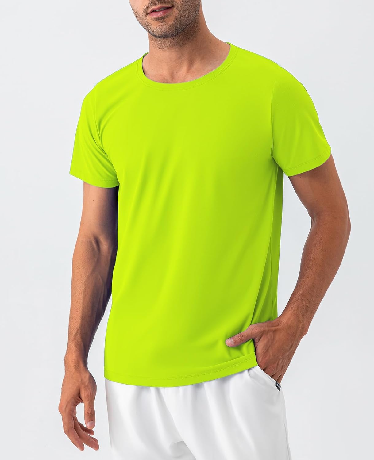 Men's Mesh Crew Neck Short-Sleeve Workout T-Shirts Breathable Active Tee Tops