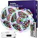 Led Strip Lights, 32.8ft Led Light Strip SMD2835 600LEDs Waterproof Strip Lights Colorful Self-Sticking LED Strips Kit With infrared 44 Key,Suitable for Bar Home Decoration
