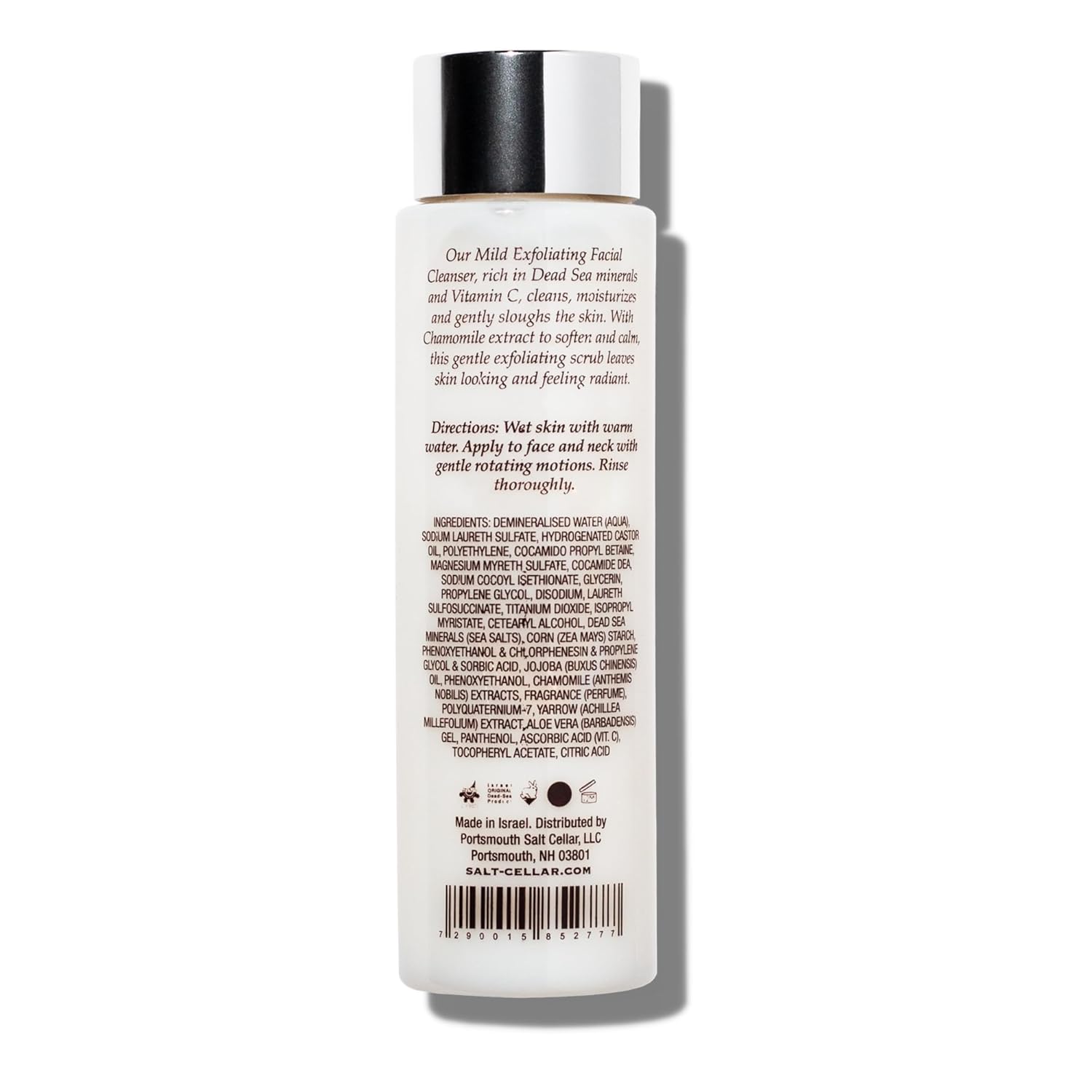 Salt Cellar Spa Mild Exfoliating Facial Cleanser, Enriched With Dead Sea Minerals Vitamin C & Camomile, 7 oz