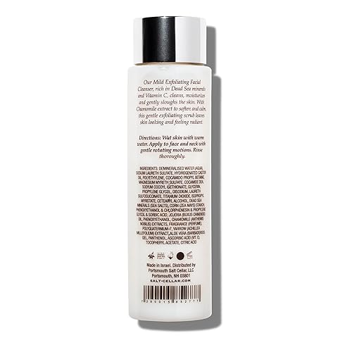 Miniatura 2 de Salt Cellar Spa Limpiador facial exfoliante suave, enriquecido con minerales del mar muerto, vitamina C y manzanilla, 7 onzas