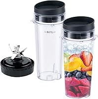 Vista 1 de Piezas de repuesto para Nutri Ninja, batidora de 6 aletas macho y tazas para licuadora BL660 BL770 BL780 BL740, etc. (paquete de 5)