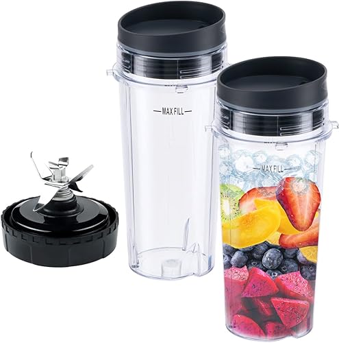 Piezas de repuesto para Nutri Ninja, batidora de 6 aletas macho y tazas para licuadora BL660 BL770 BL780 BL740, etc. (paquete de 5)