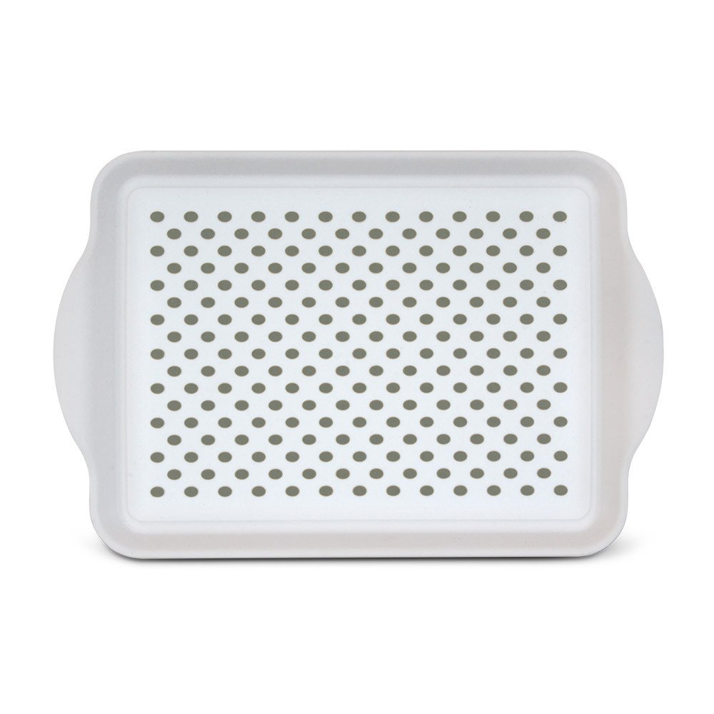 Freelance Anti Slip Serving Tray - 40.2 x 27 cm - White - Non-Slip Rubber Surface, Break-Resistant - Versatile Anti Skid PP Plastic Kitchen & Dining/Coffee Table Trays for Breakfast/Food/Tea